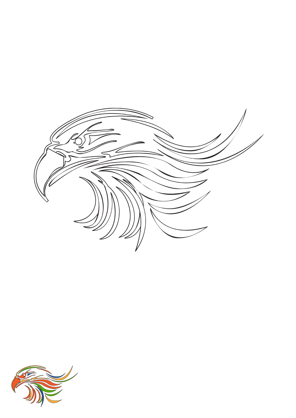 Free Colorful Eagle coloring page Template