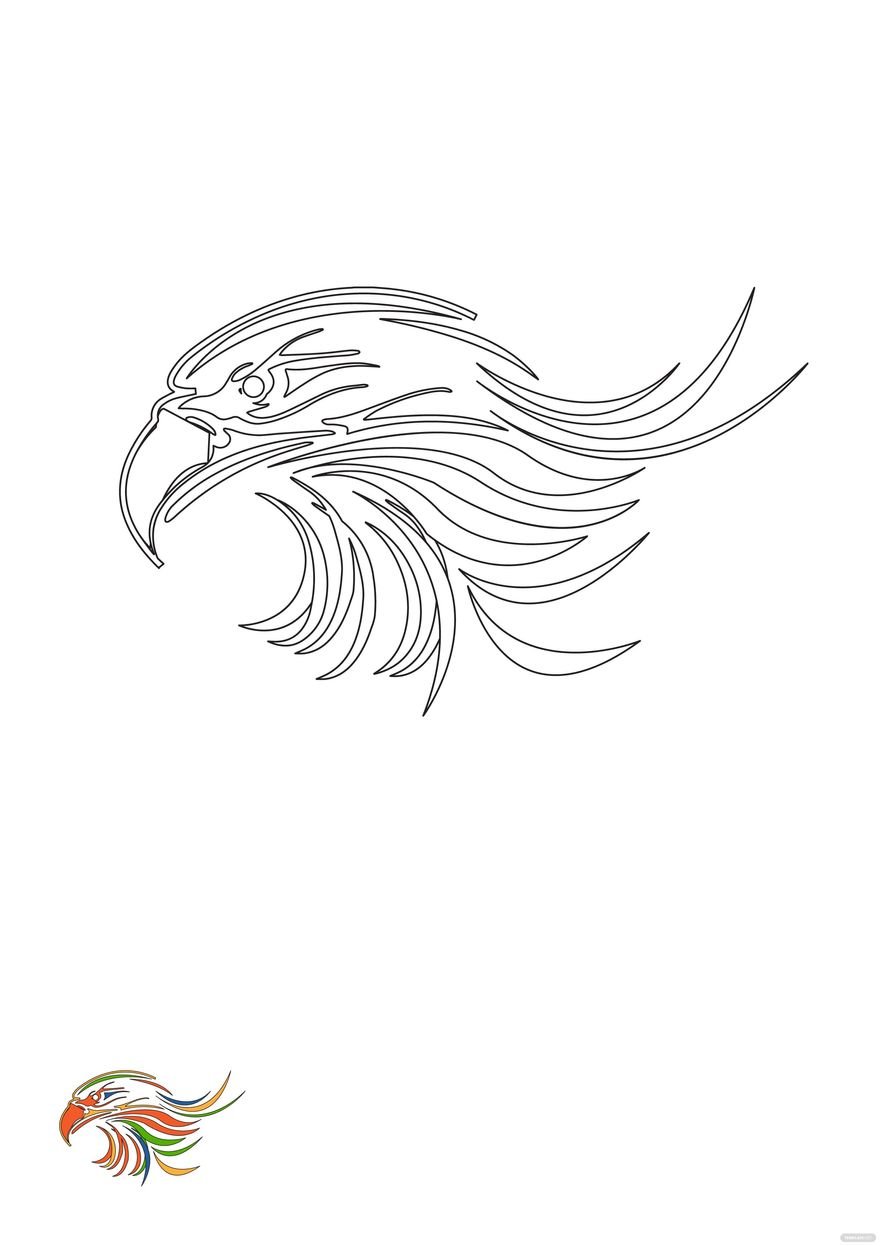 Free Colorful Eagle coloring page in PDF