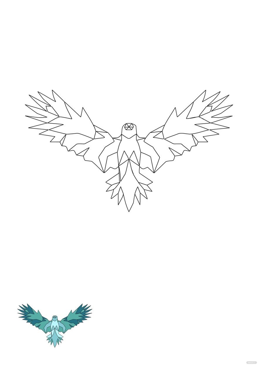 Free Geometric Eagle coloring page in PDF