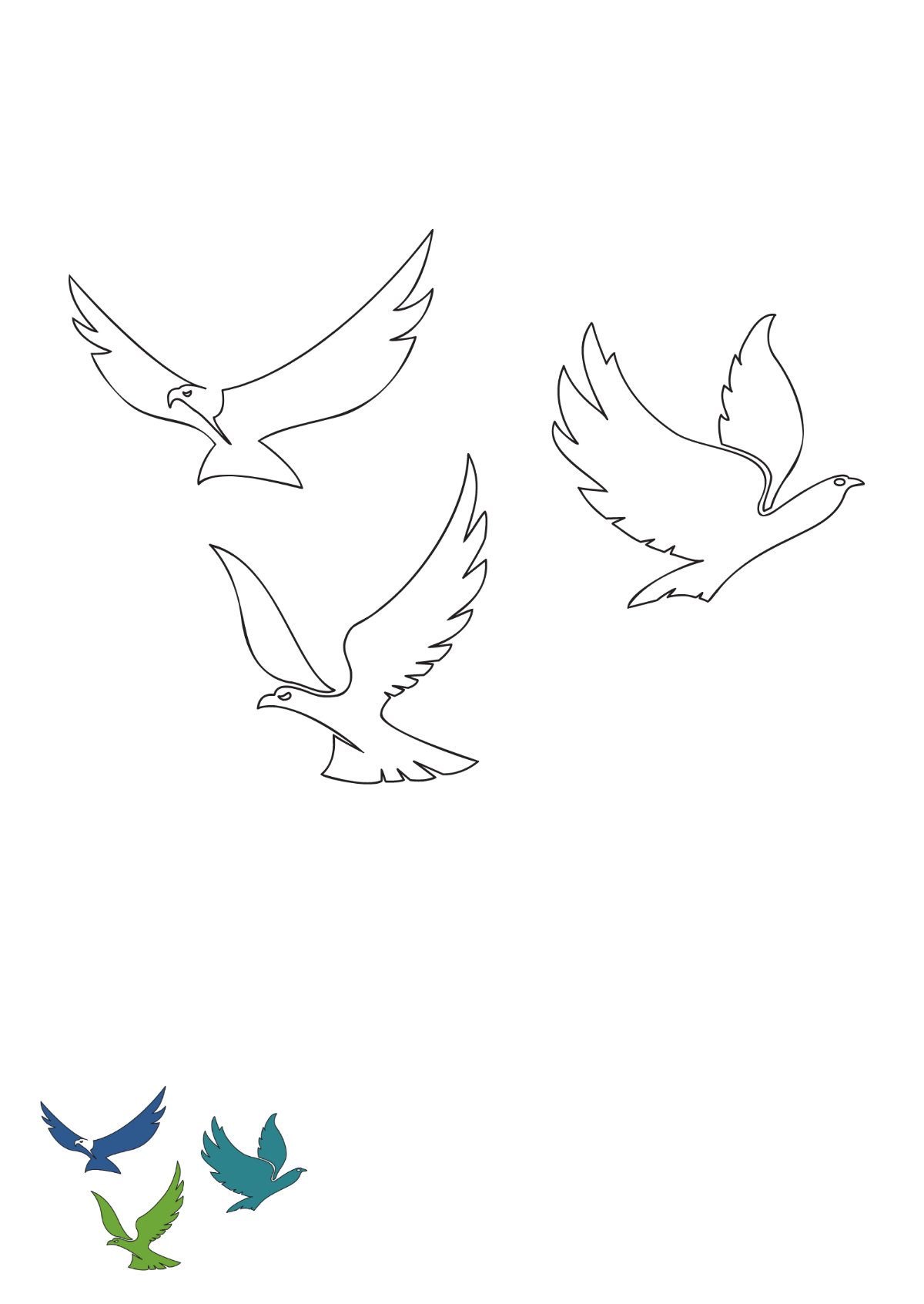 Eagle Icon coloring page Template
