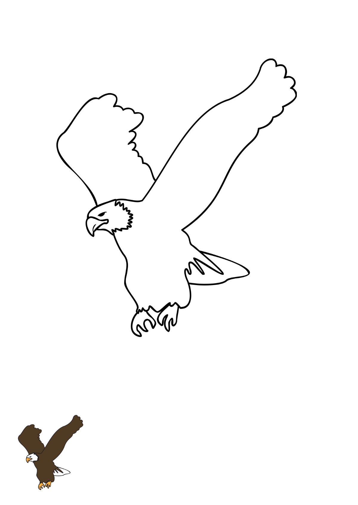 Free Winged Eagle coloring page Template