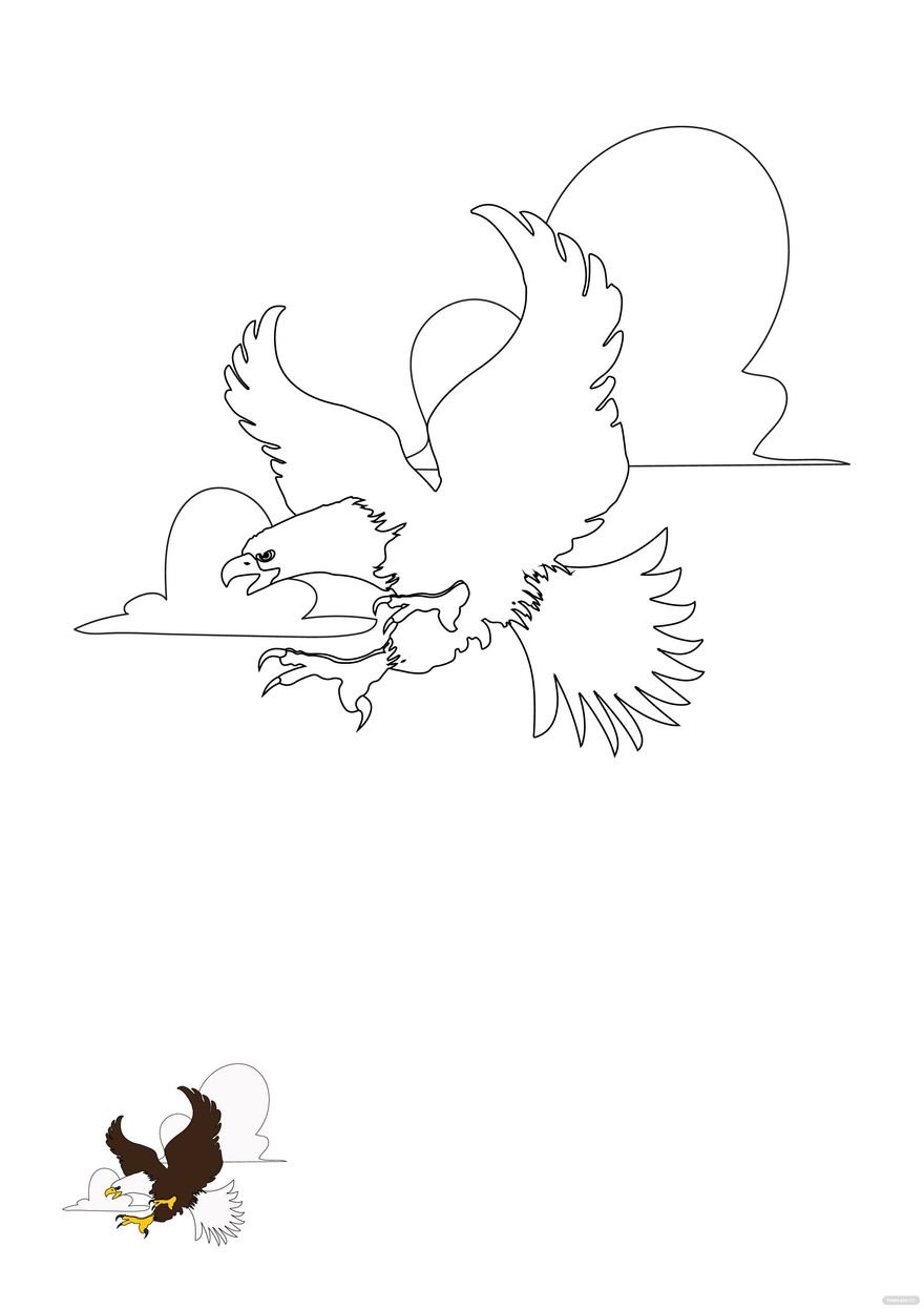 Free Wedge Tail Eagle coloring page in PDF