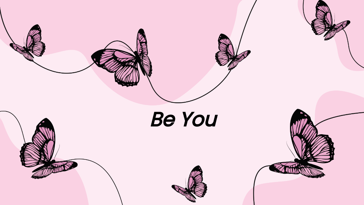 Free Light Pink Butterfly Wallpaper Template
