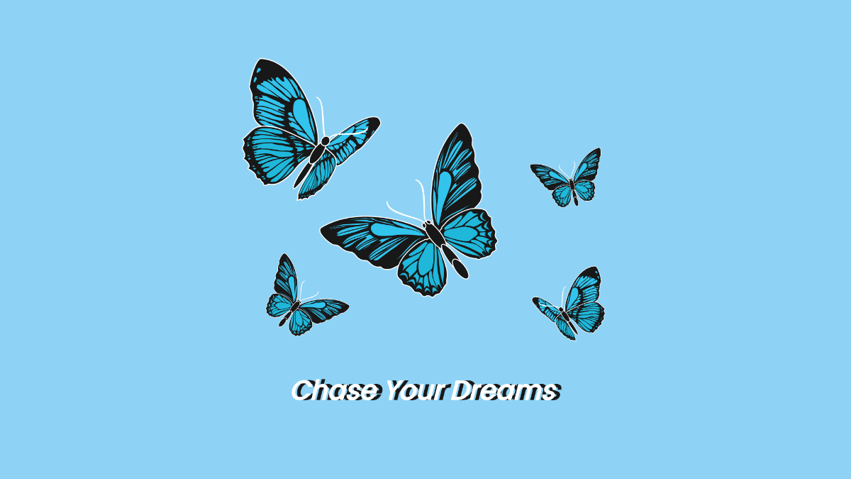 Free Light Blue Butterfly Wallpaper Template