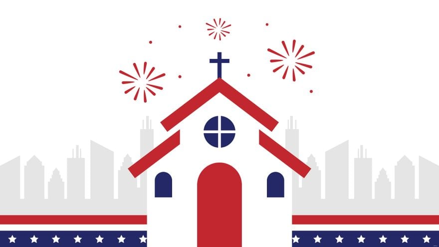 4th Of July Church Background in Illustrator, EPS, SVG, JPG, PNG