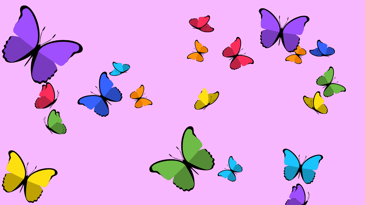 Rainbow Butterfly Background Template