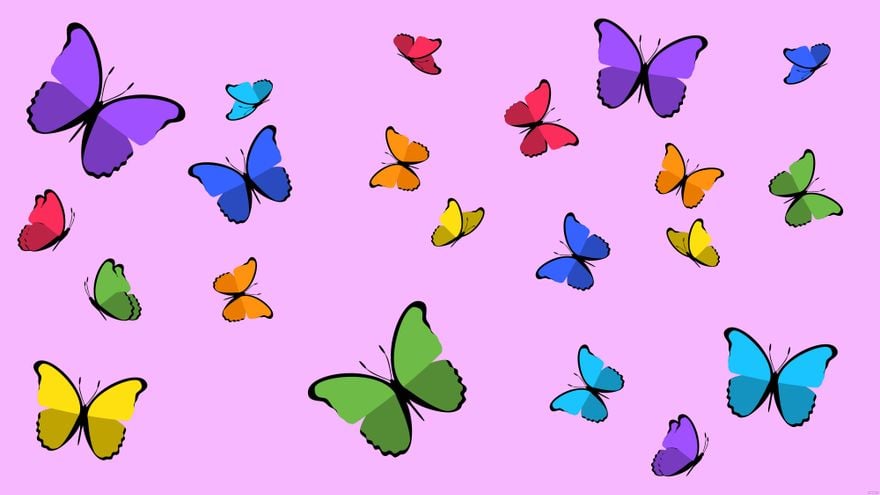 rainbow butterflies background