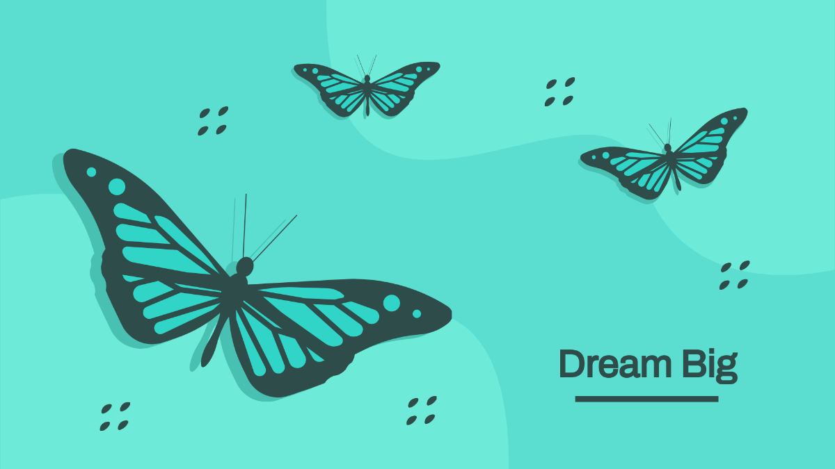 Turquoise Butterfly Wallpaper Template