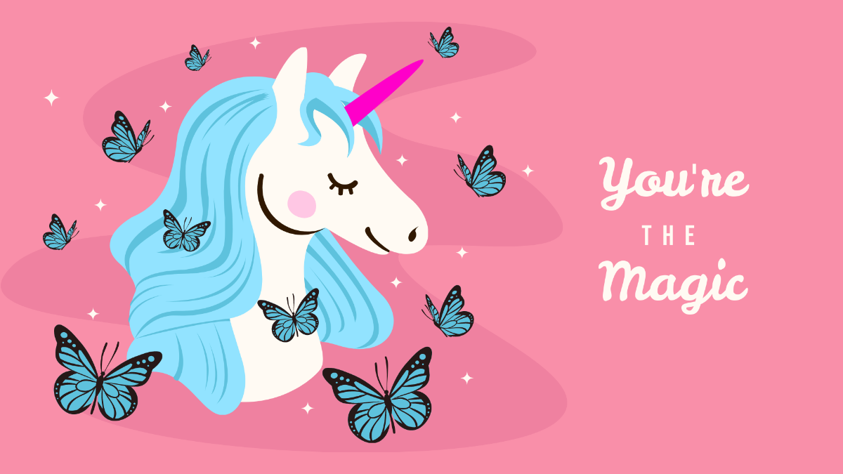 Unicorn And Butterfly Wallpaper Template