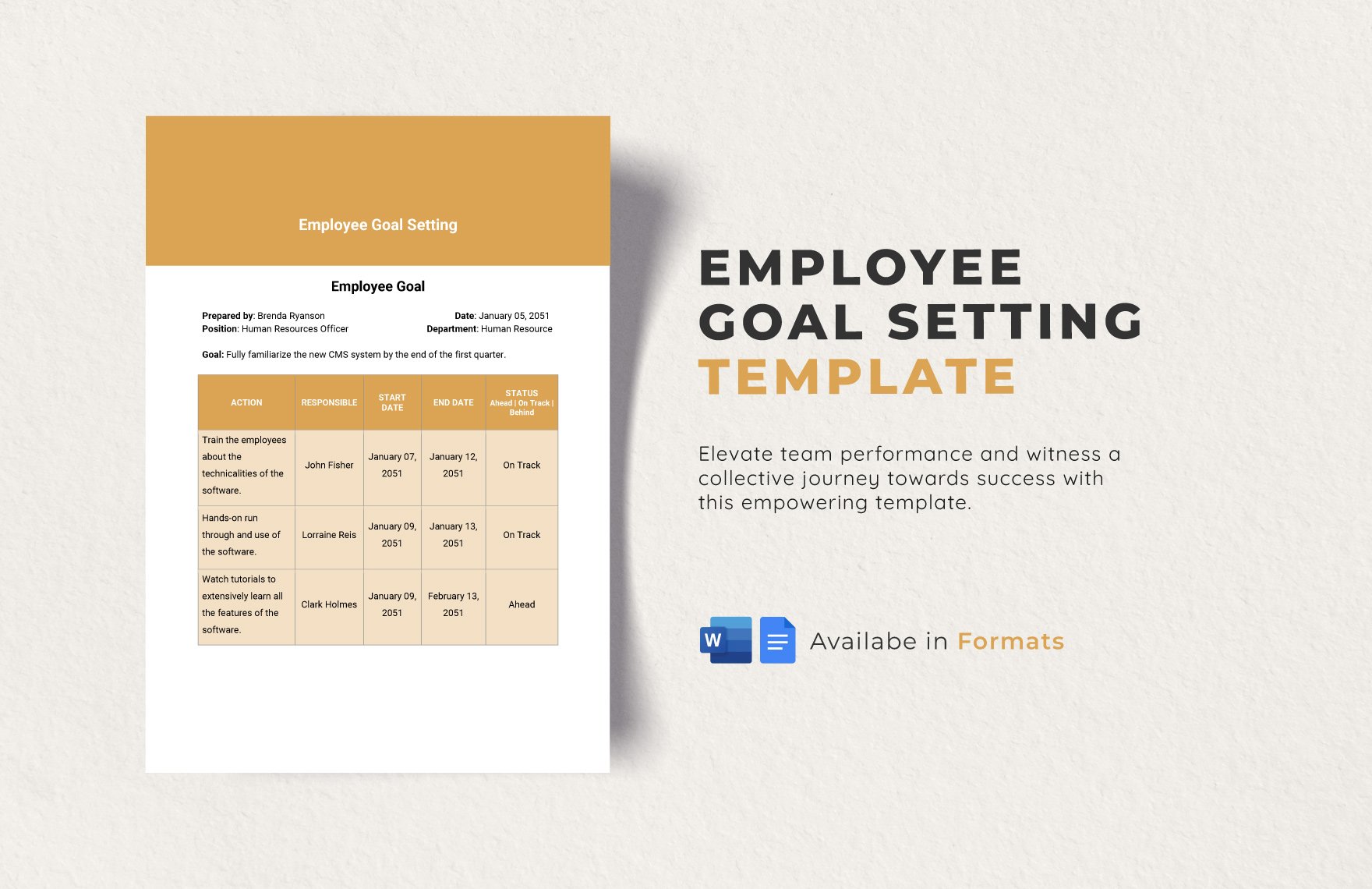 Employee Goal Setting Template