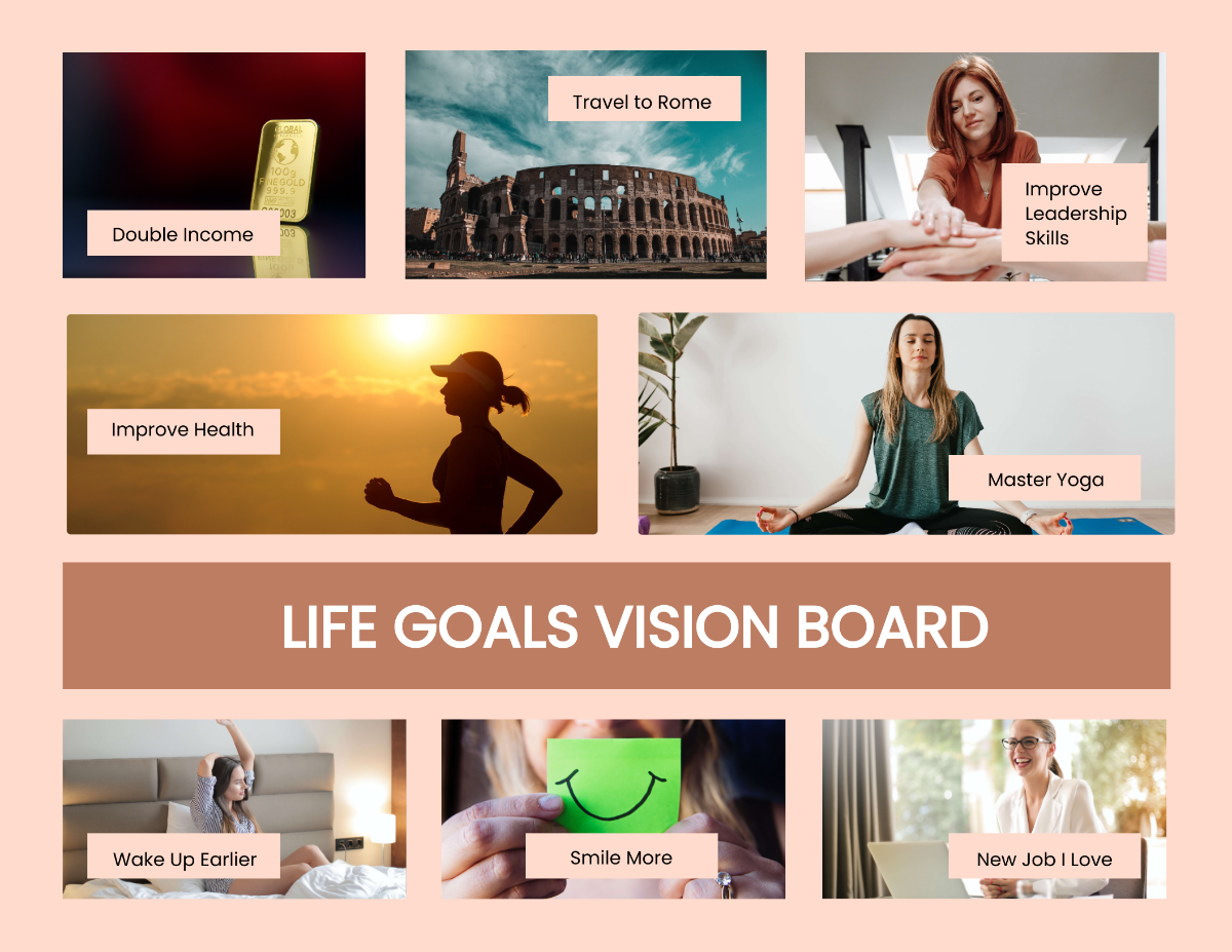 Life Goals Vision Board Template
