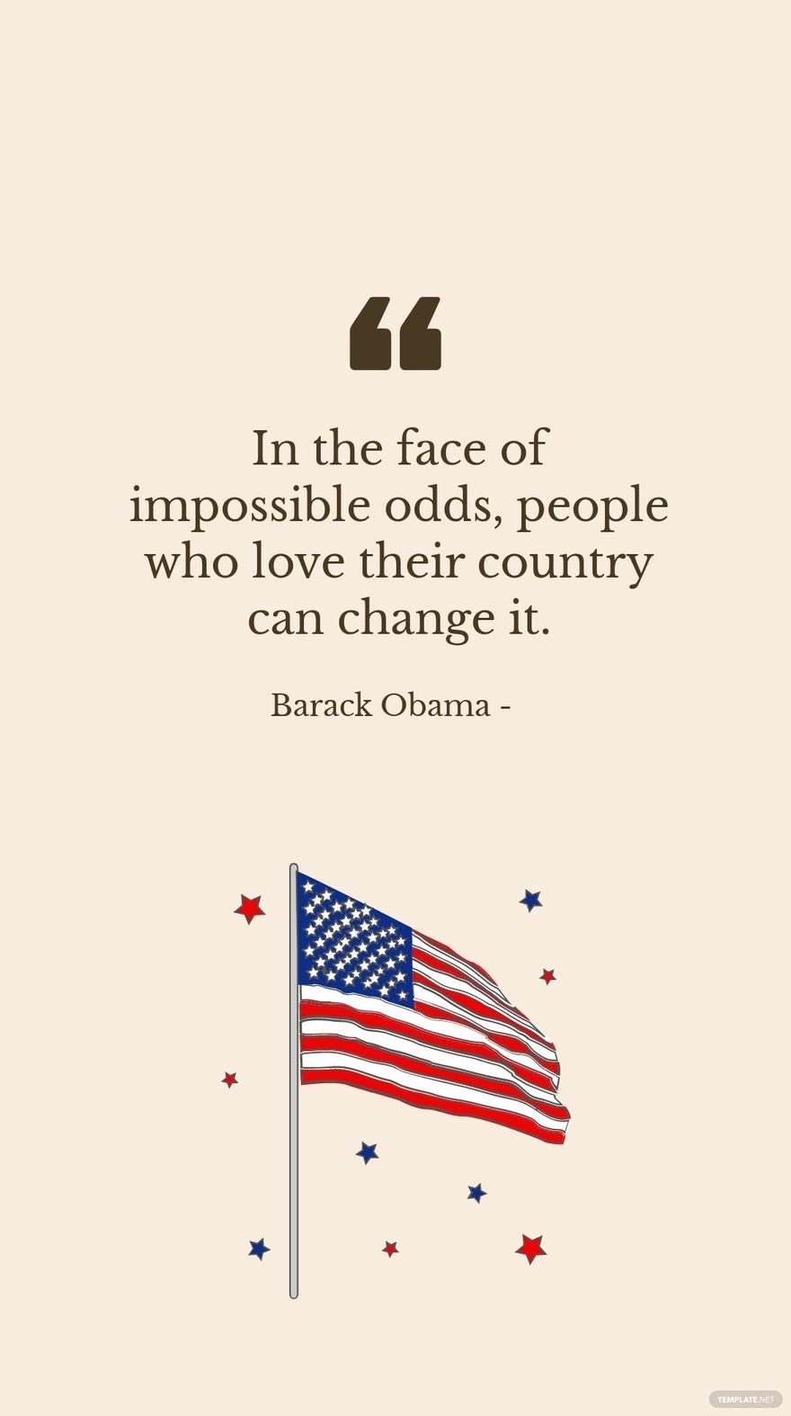 Free Barack Obama - In the face of impossible odds, people who love their country can change it. in JPG