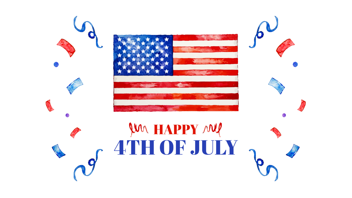 Watercolor 4th Of July Background Template