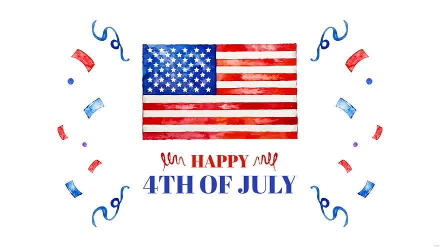 Watercolor 4th Of July Background in Illustrator, EPS, SVG, JPG, PNG