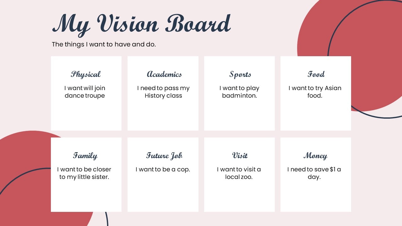 Vision Board Template For Kids