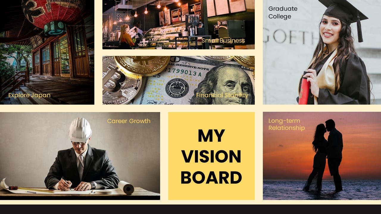Vision Board Collage Template In Google Slides Word PowerPoint 