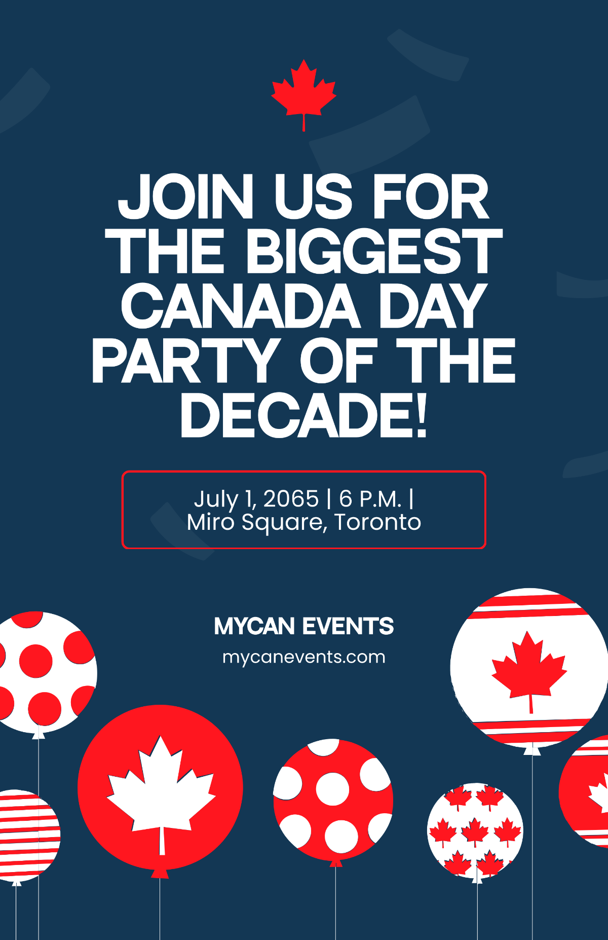 Canada Day Party Poster Template
