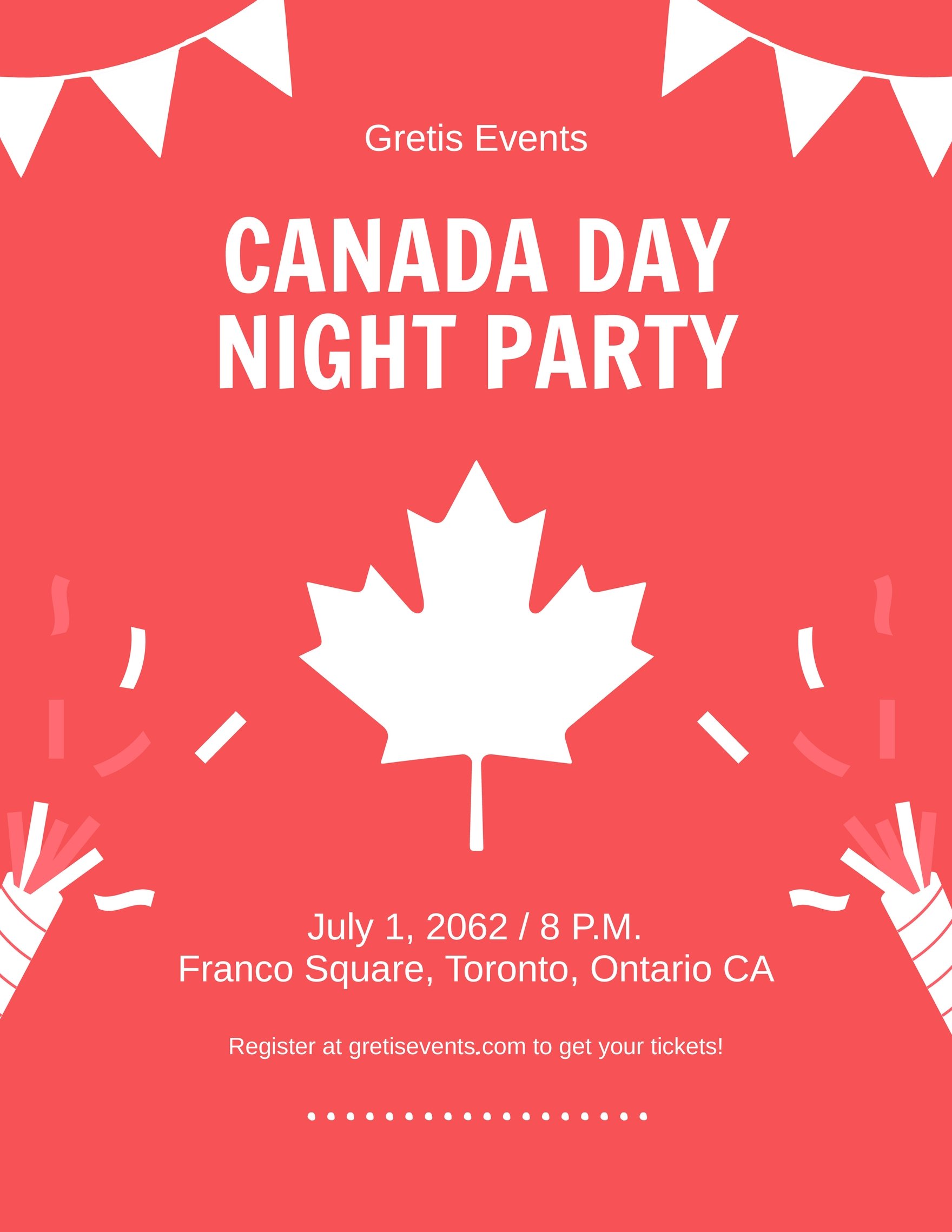 Free Happy Canada Day Flyer Template