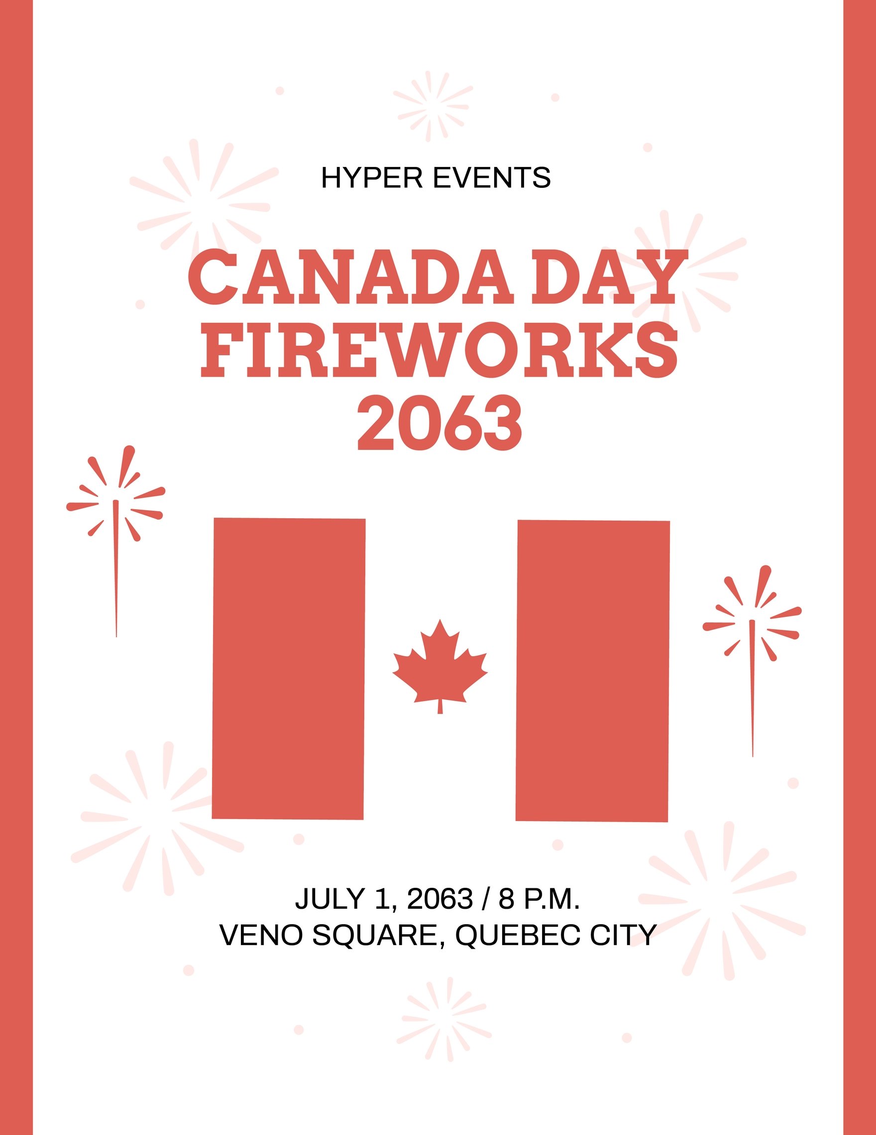 Canada Day Fireworks Flyer Template