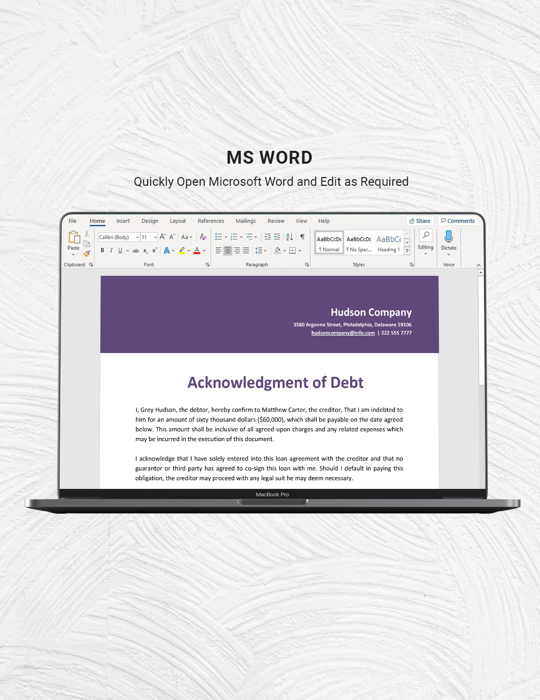 Simple IOU Template in Word Google Docs Download Template net