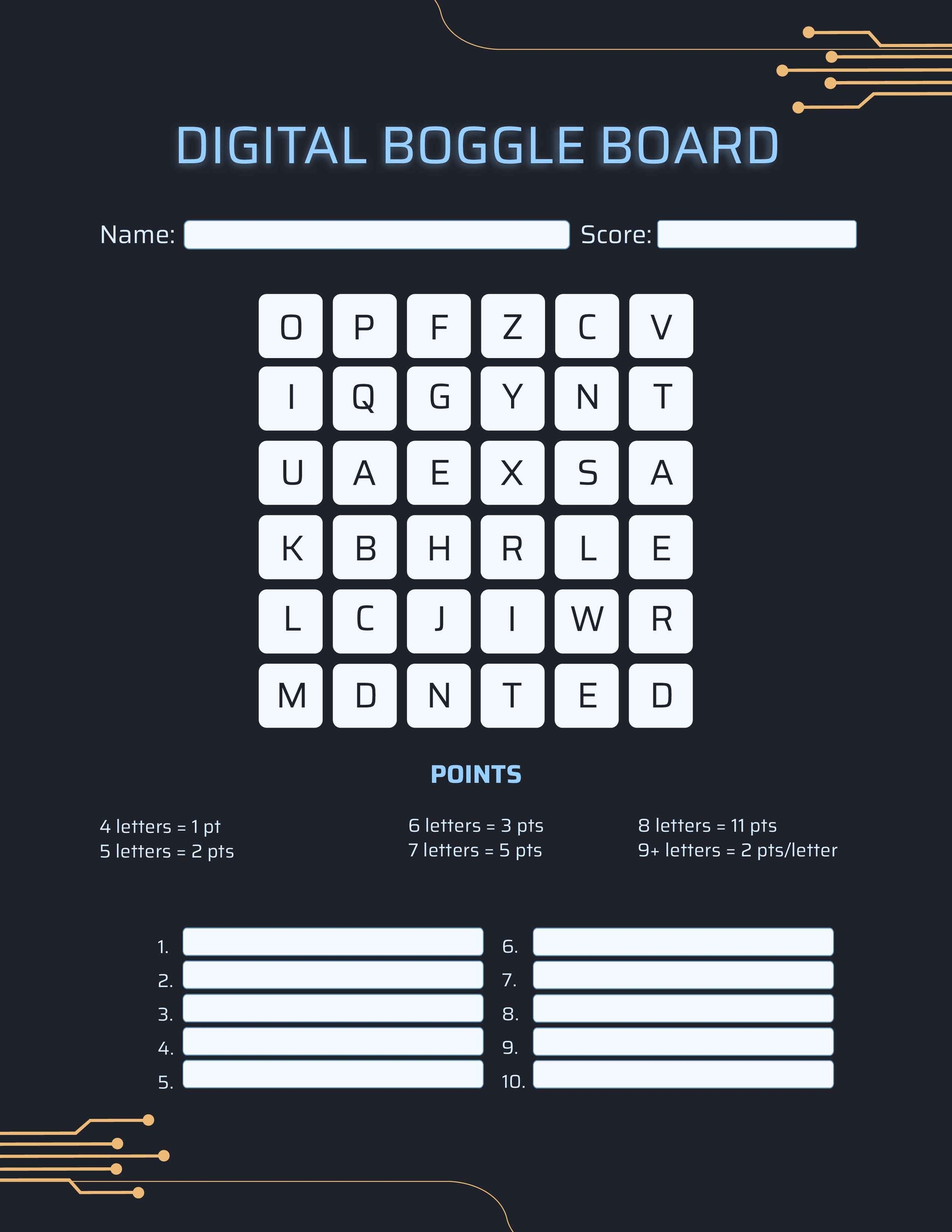 Free Math Boggle Board Template Download In Word Google Docs PDF 