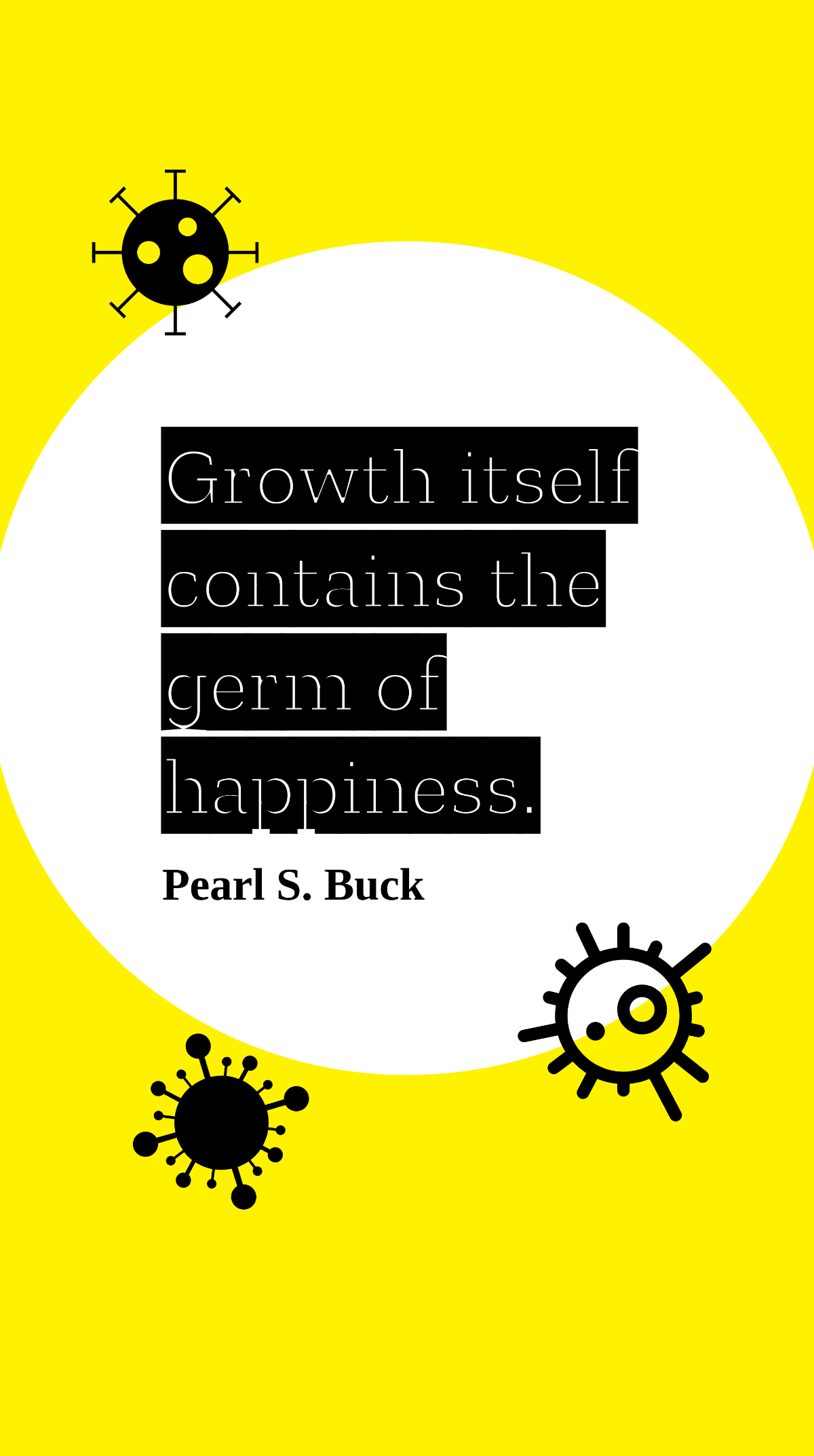 Pearl S. Buck - Growth itself contains the germ of happiness. Template