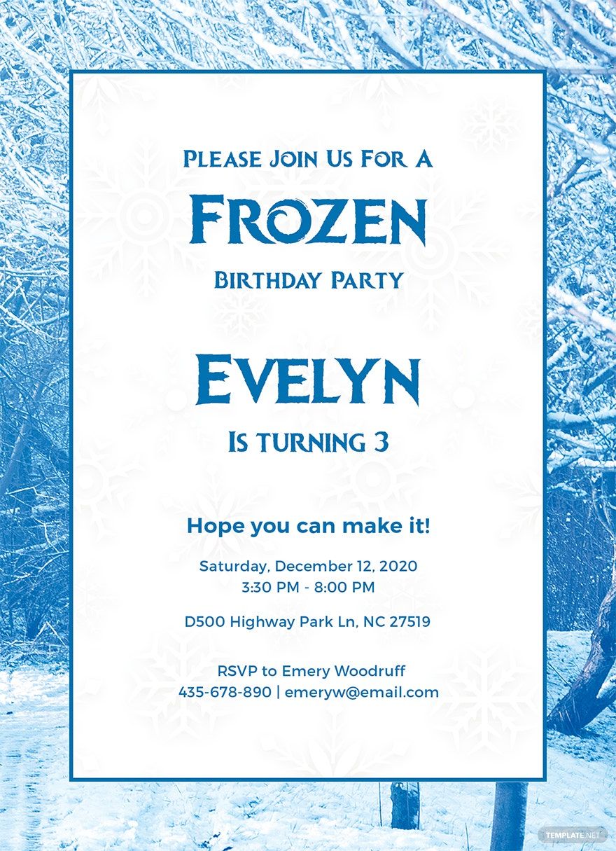 Frozen Invitation Template - Download in Word, Google Docs, PDF ...