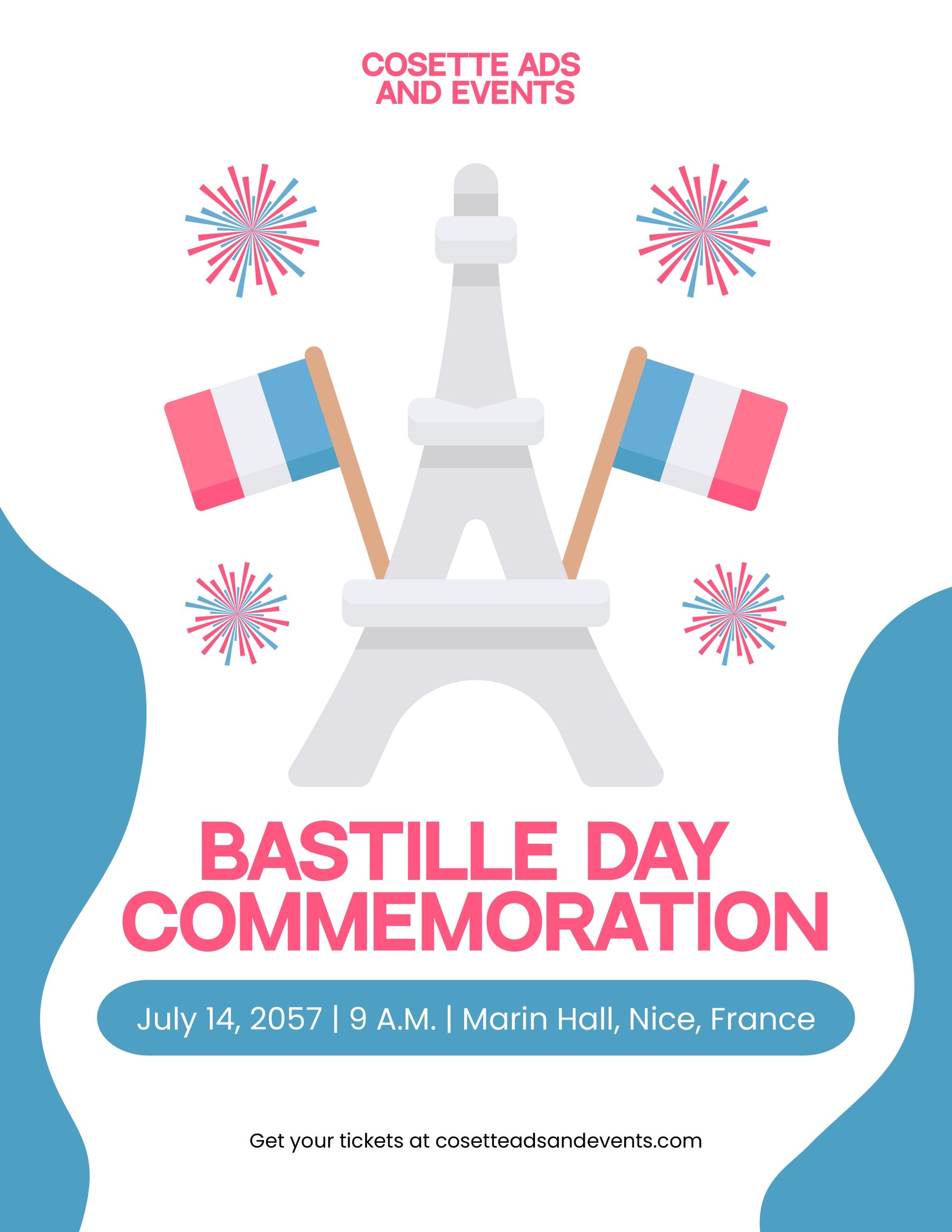Editable Bastille Day Event Flyer Template