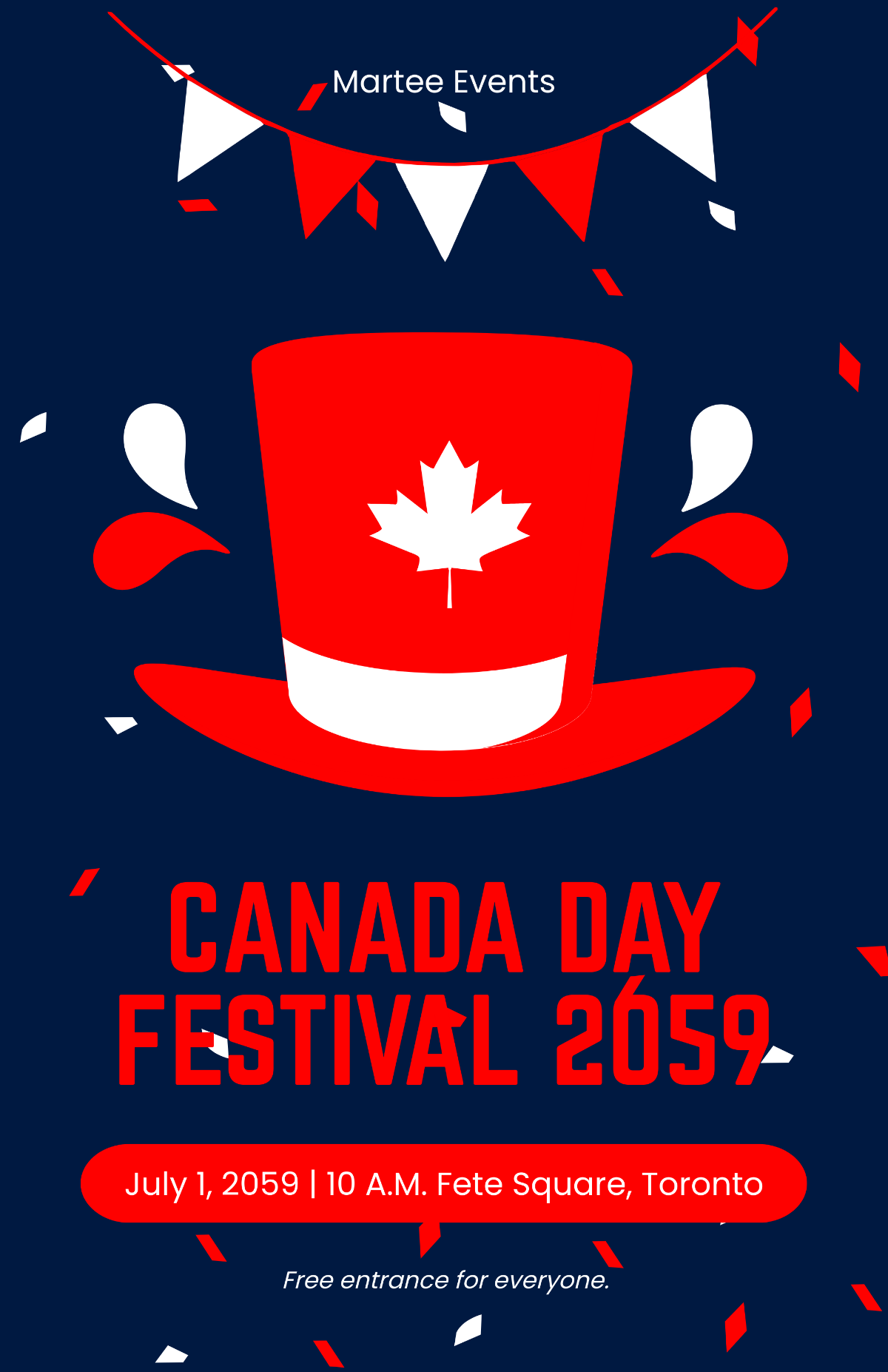 Free Canada Day Festival Poster Template