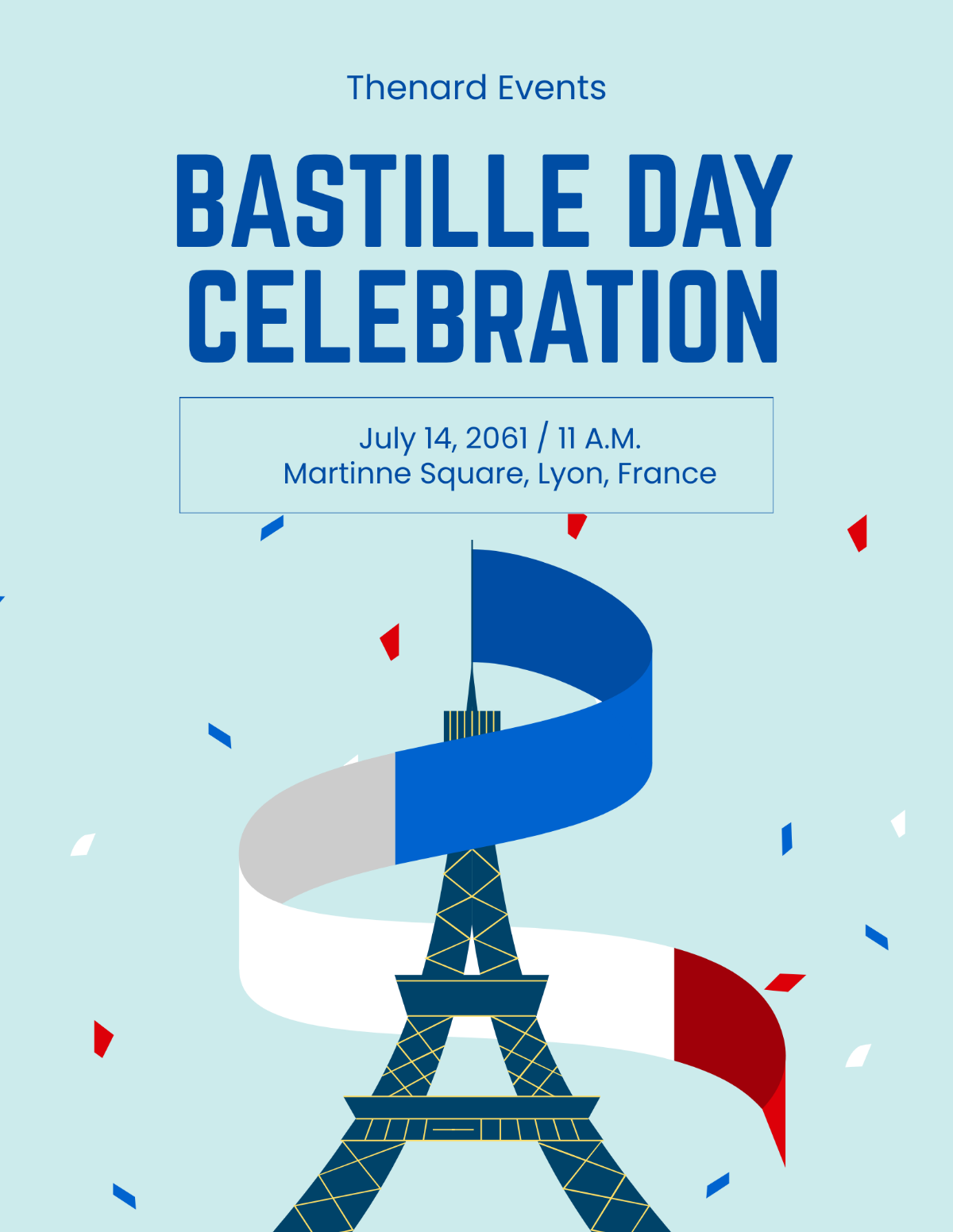 Free Bastille Day Celebration Flyer Template