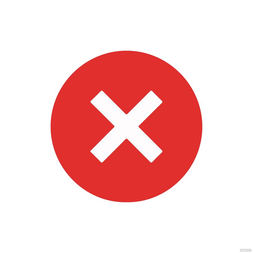 Red Cross Check Mark clipart in Illustrator