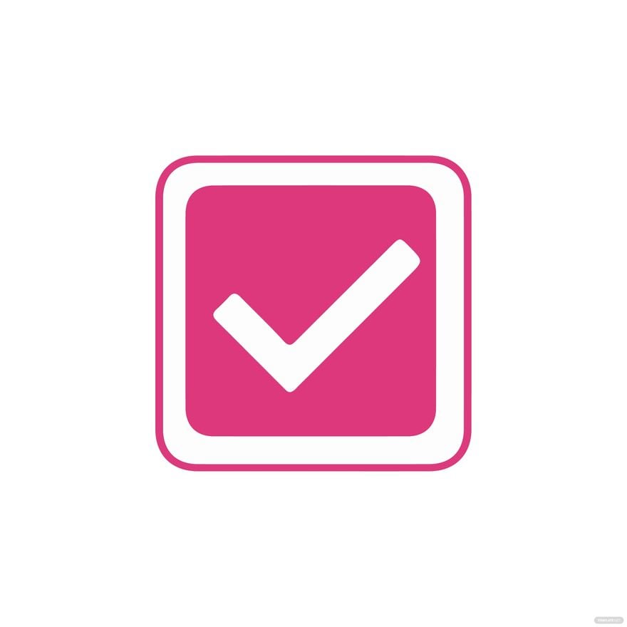 Pink Check/Tick Mark clipart in Illustrator