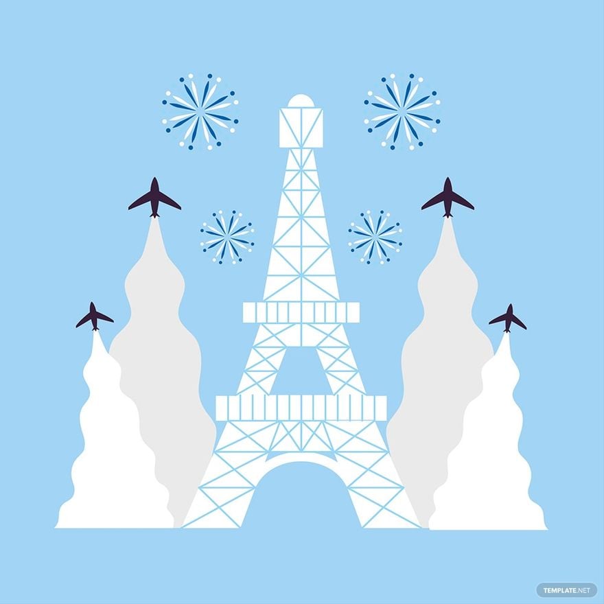 Free White Bastille Day Clipart Template