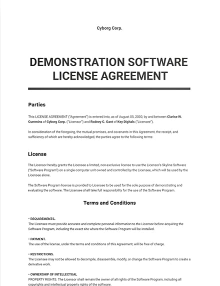 FREE Software License Template Download in Word Google Docs Excel