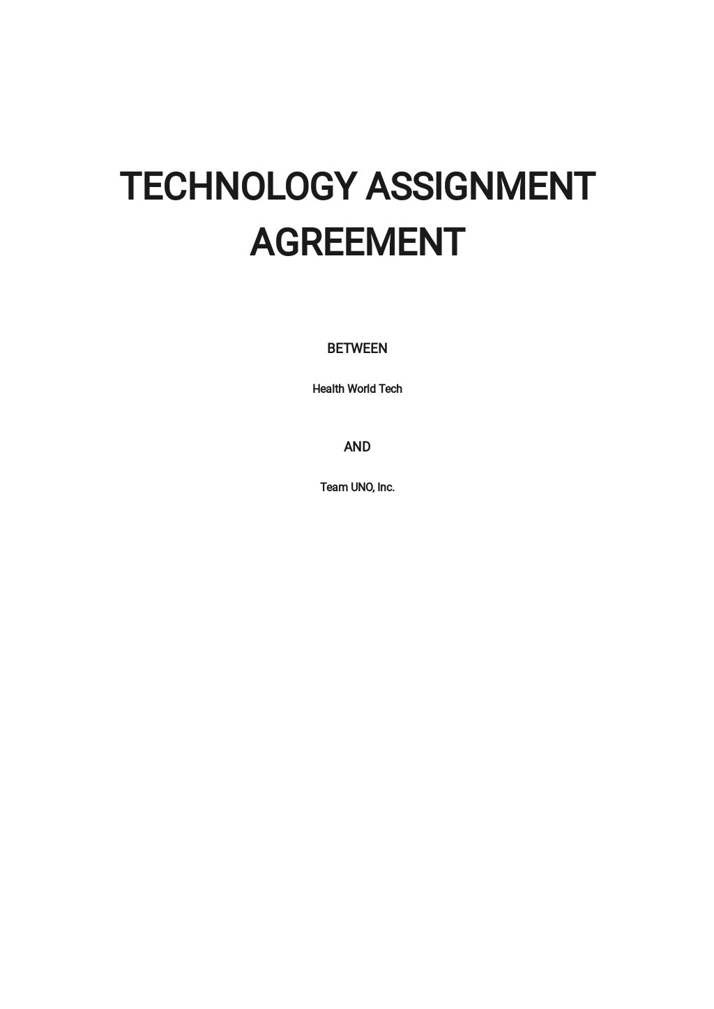 website assignment agreement