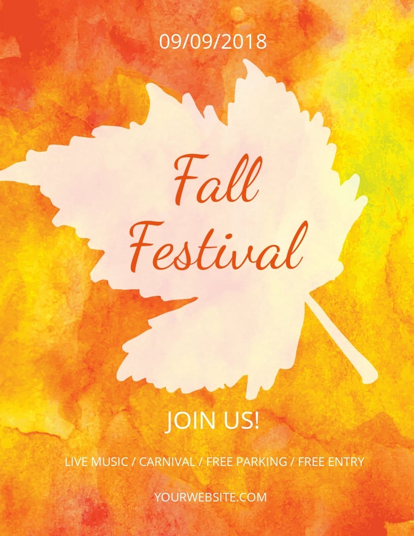 Fall Festival Flyer Template [Free JPG] Illustrator, Word, Apple