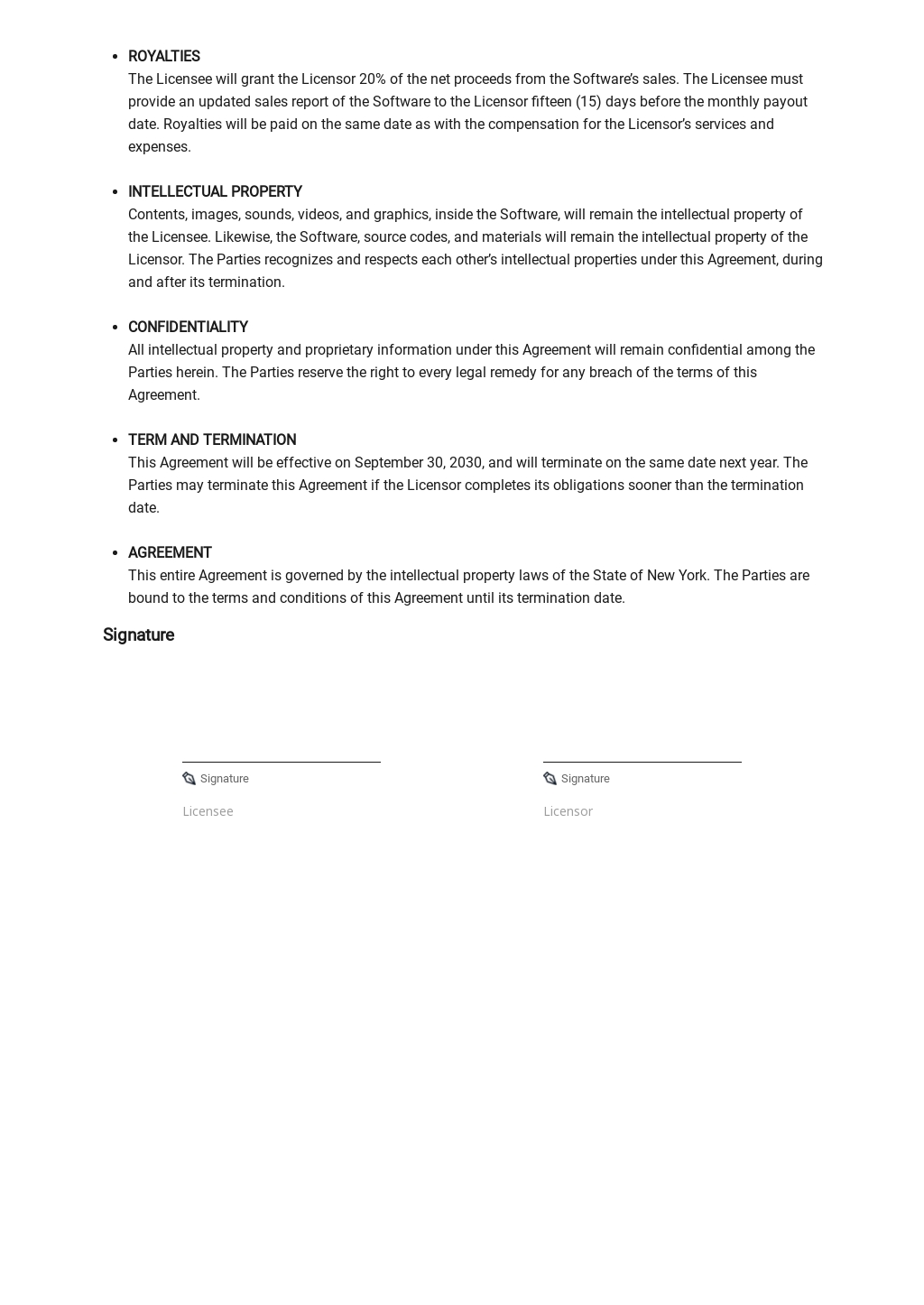 Multimedia Development and License Agreement Template - Google Inside net 30 terms agreement template