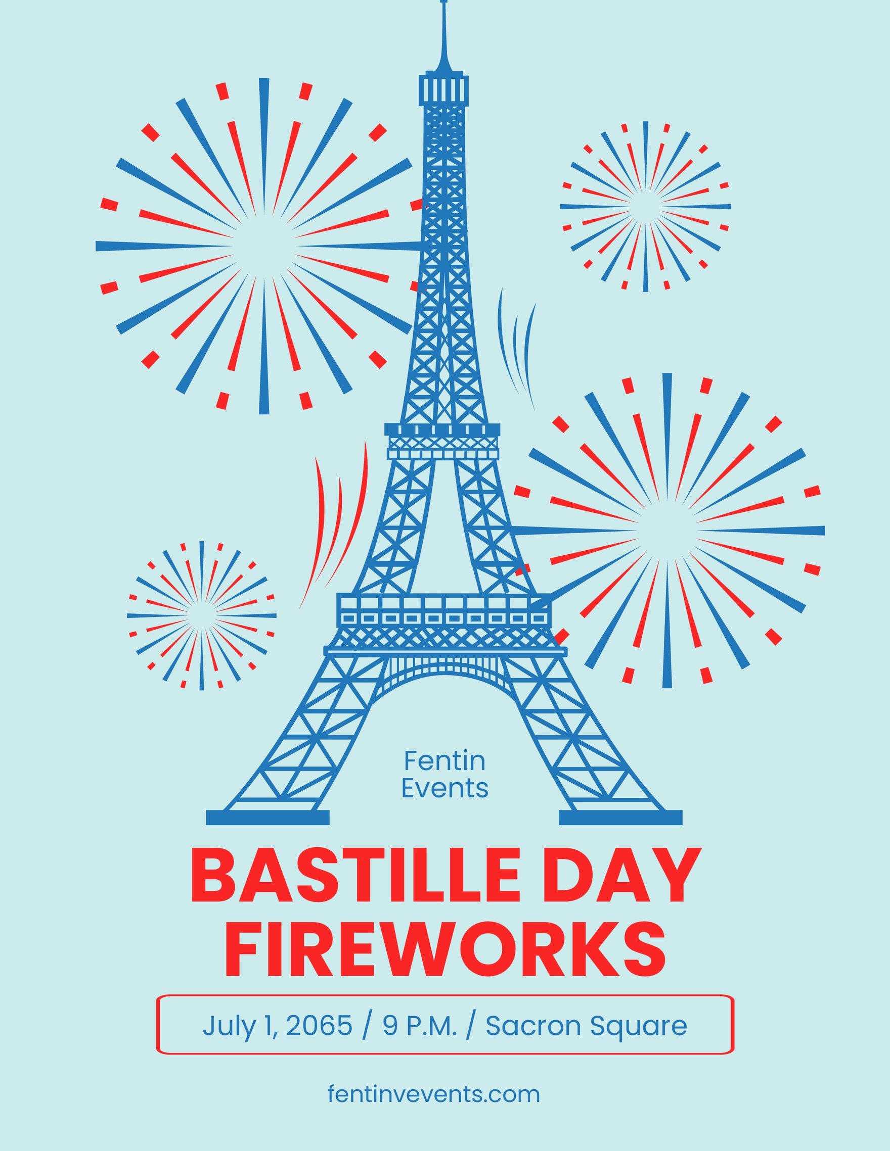 Bastille Day Fireworks Flyer
