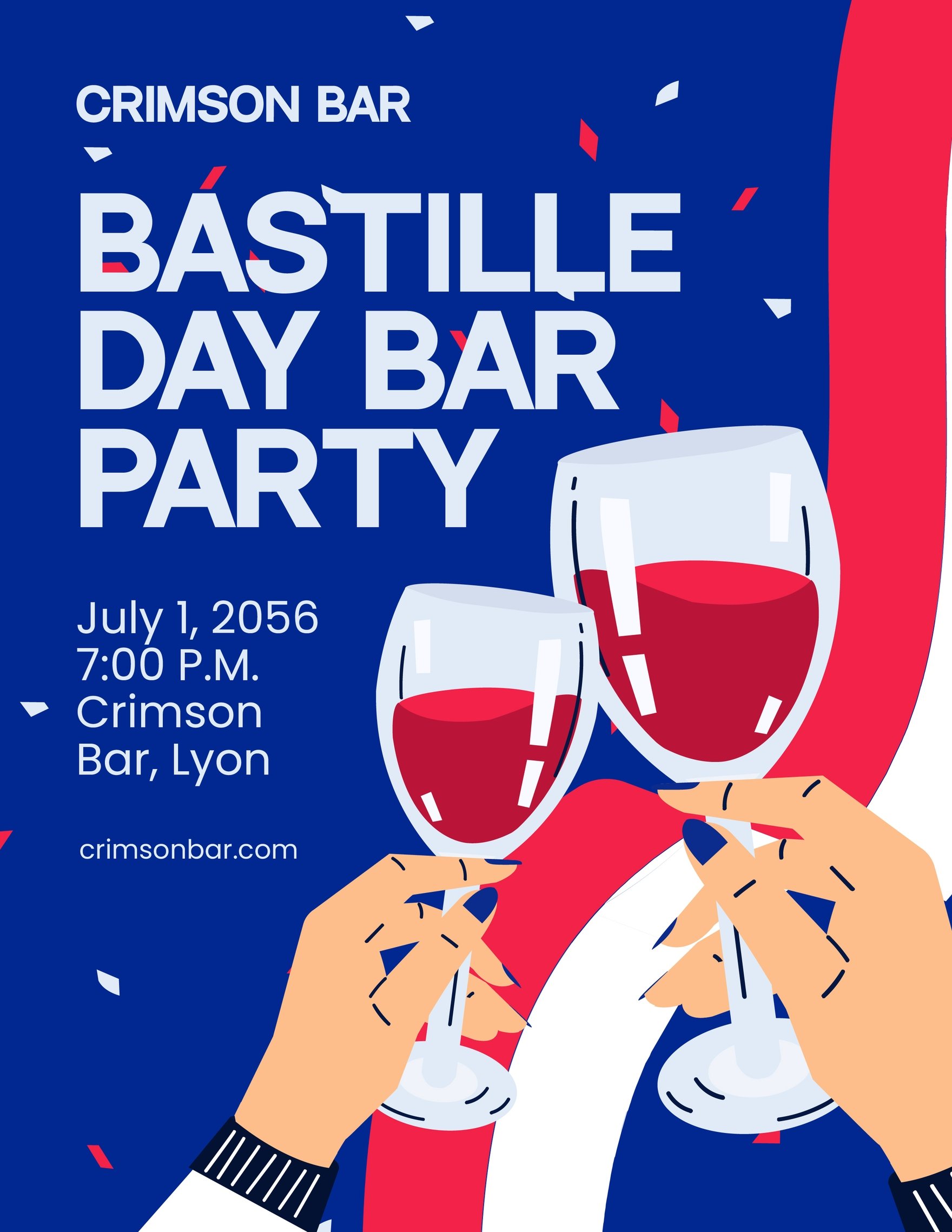 Bastille Day Bar Party Flyer in Word, Google Docs, Illustrator, PSD, Apple Pages, Publisher