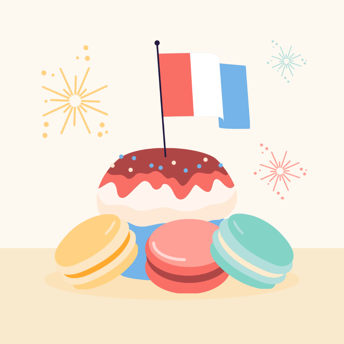 Free Bastille Day Food Clipart Template