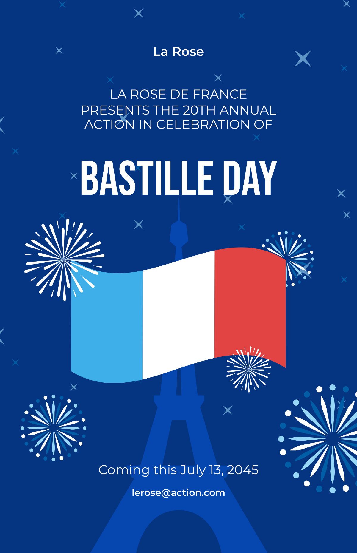 Free Happy Bastille Day Poster Template