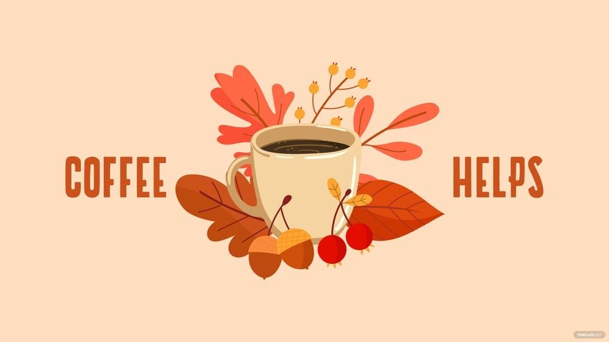 Free Fall Coffee Wallpaper in Illustrator, EPS, SVG, JPG, PNG