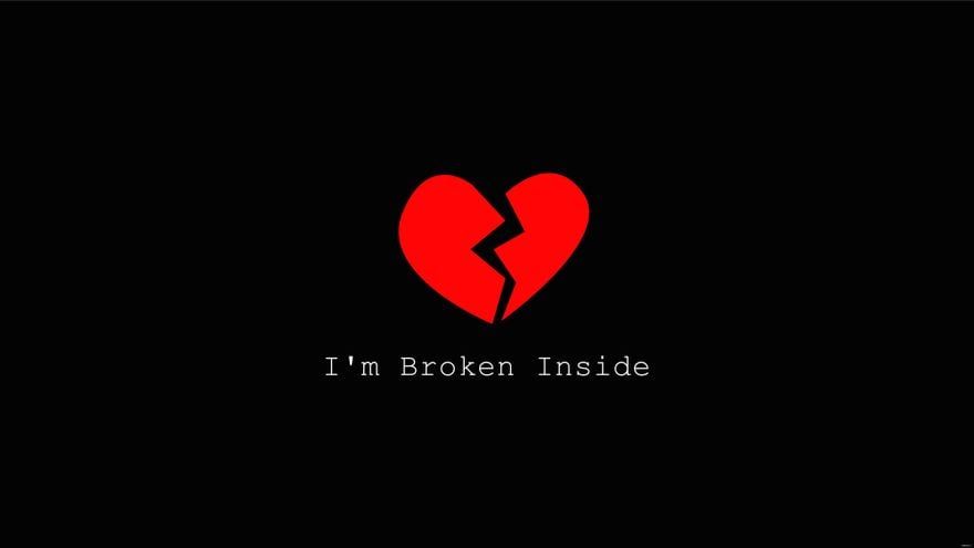 Sad Broken Heart Wallpaper - EPS, Illustrator, JPG, PNG, SVG 
