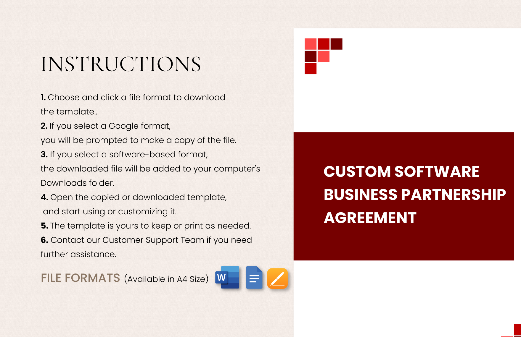 Custom Software Business Partnership Agreement Template