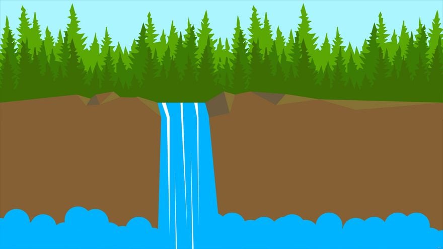 Nature Waterfall Background in Illustrator, EPS, SVG