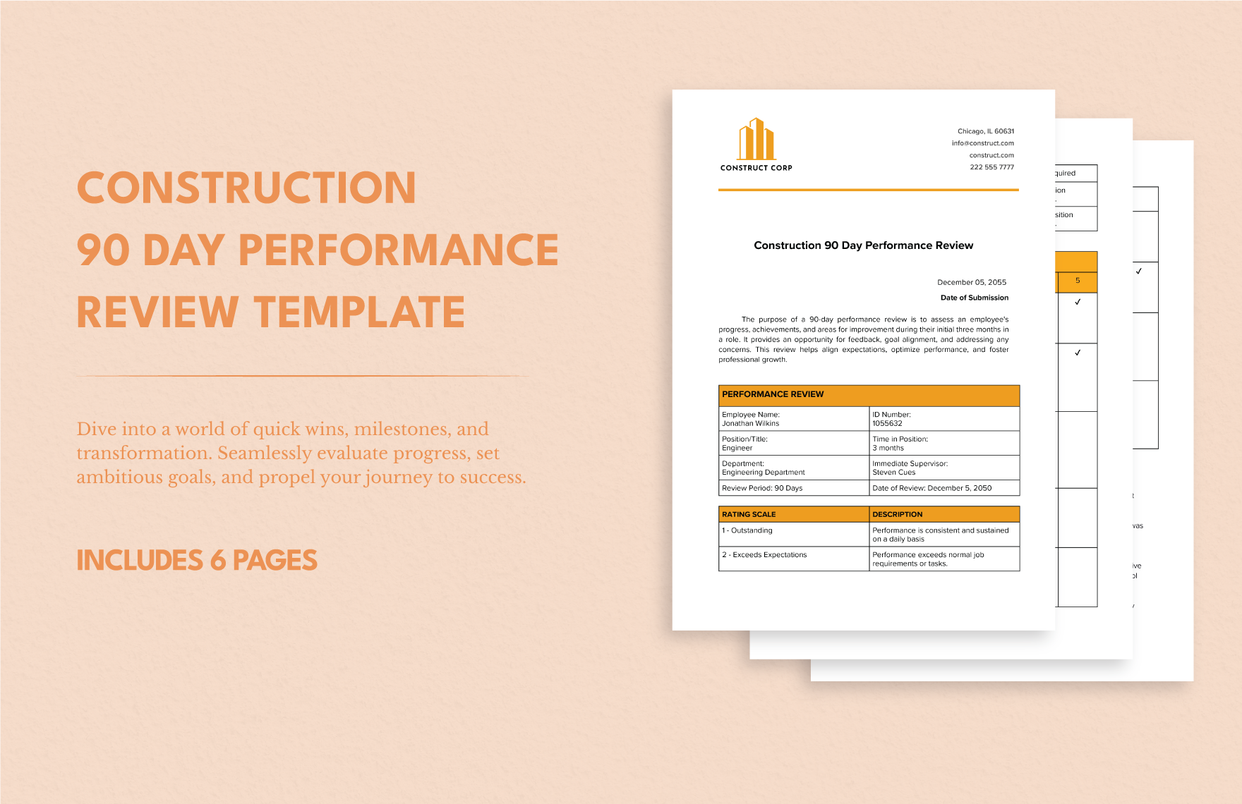 Construction 90 Day Performance Review Template