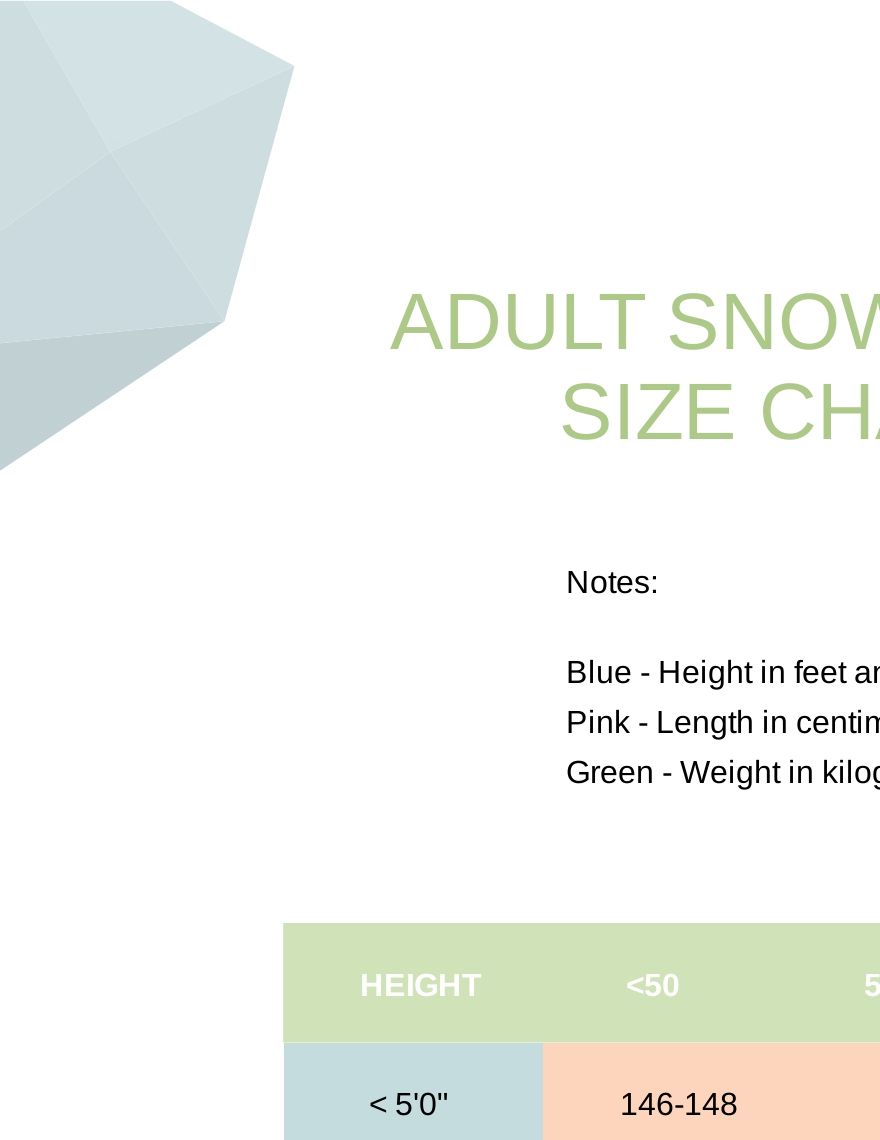 Free Adult Snowboard Size Chart - PDF | Template.net