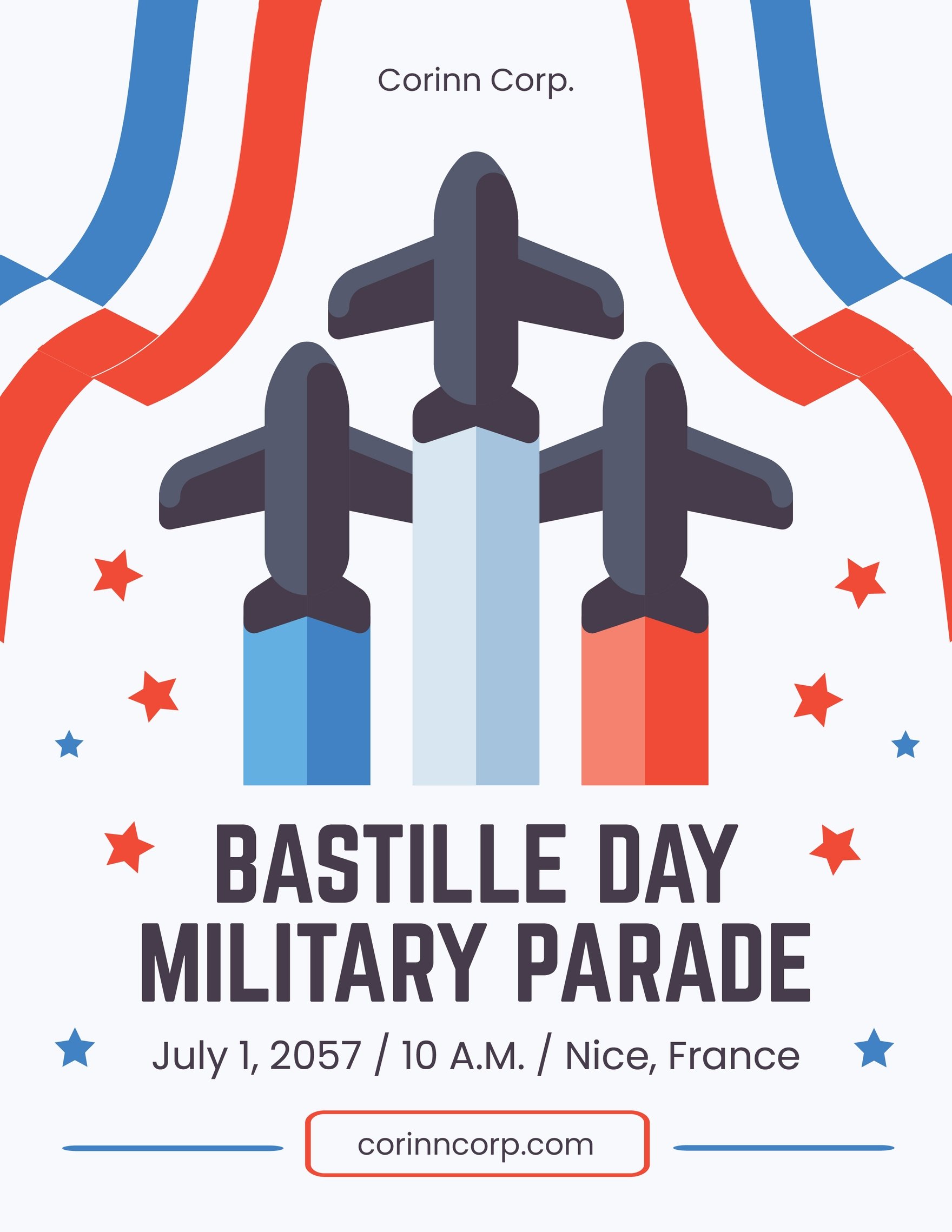 Bastille Day Military Parade Flyer in Word, Google Docs, Illustrator, PSD, Apple Pages, Publisher