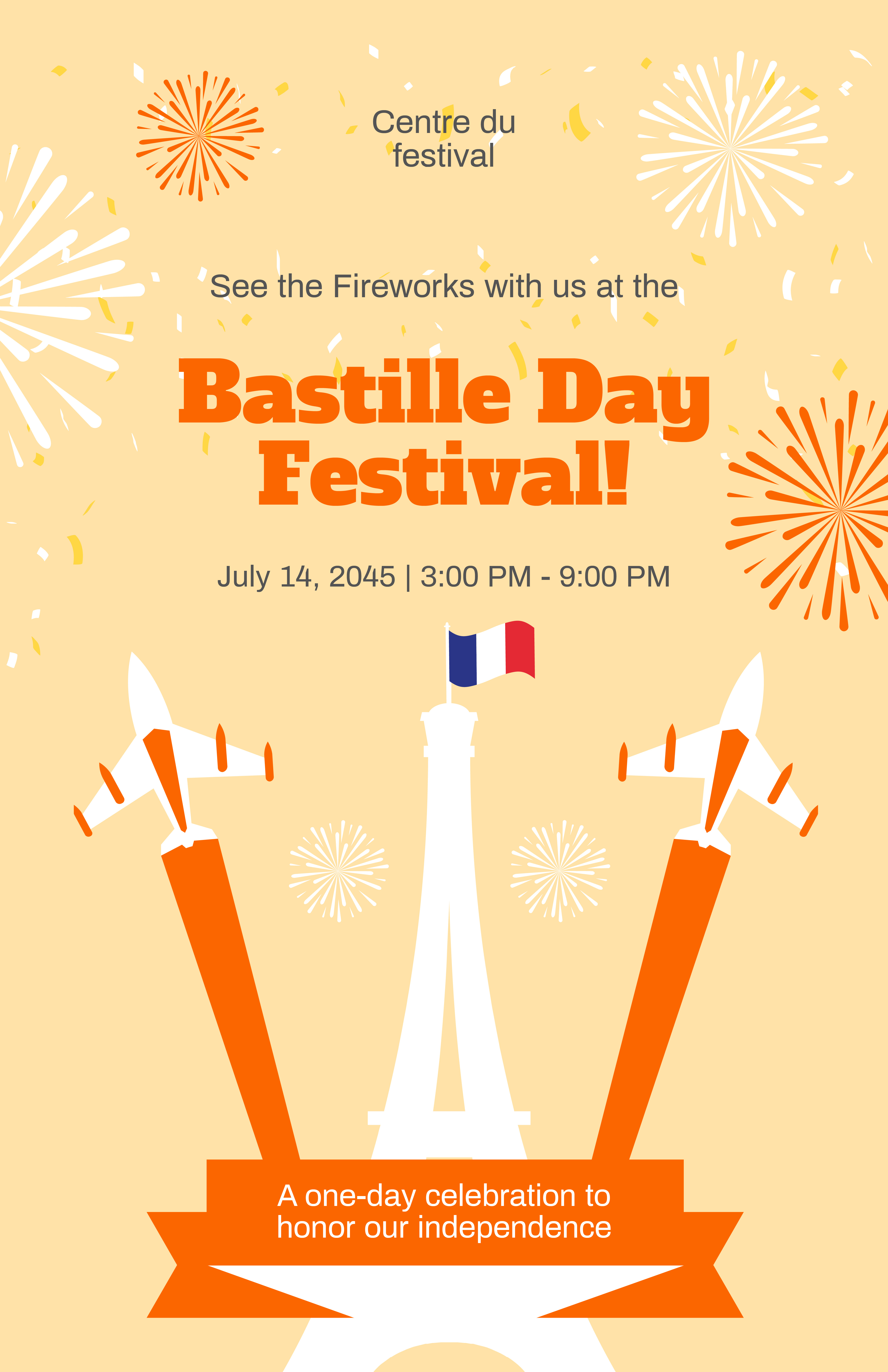 FREE Bastille Day Poster Word Template Download