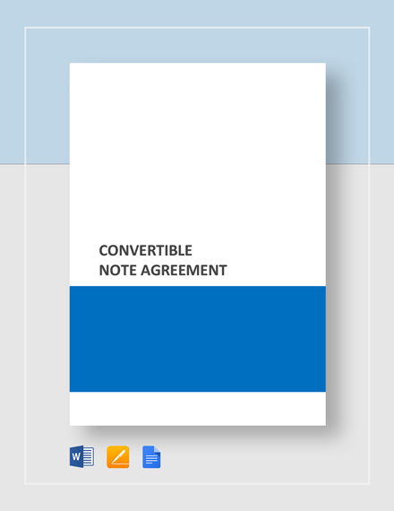 Convertible Note Agreement Template - Word (DOC) | Google ...